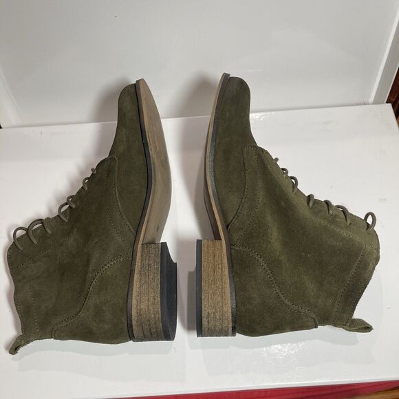 Andre Women Suede Lace Up Ankle Boots Size EUR 38 US 7.5 Green Suede Excellent - Picture 8 of 11